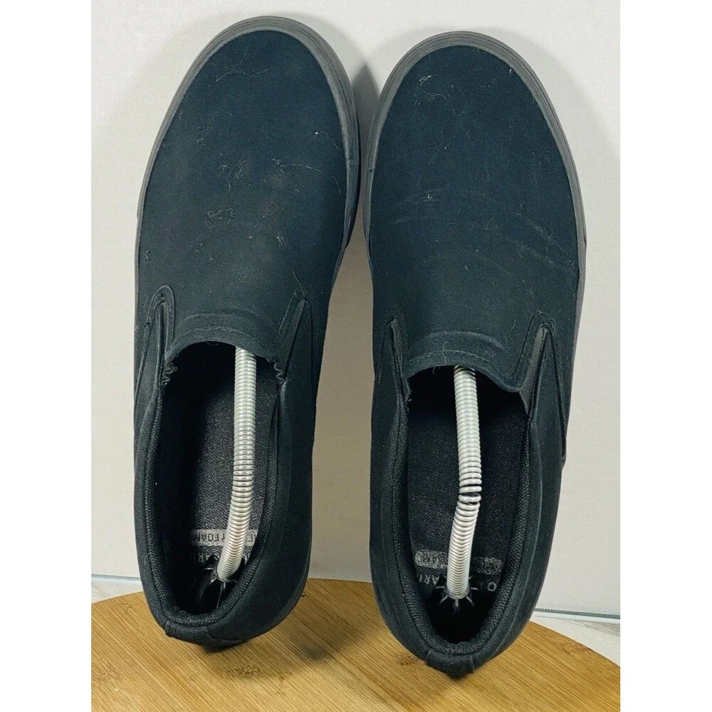 No Bounaries Unisex Black Slip On Canvas Casual Sneakers Shoes Size 10